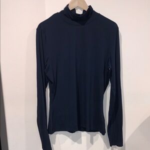 ST. JOHNS NYLON Women's Black Turtleneck Top SIZE LARGE